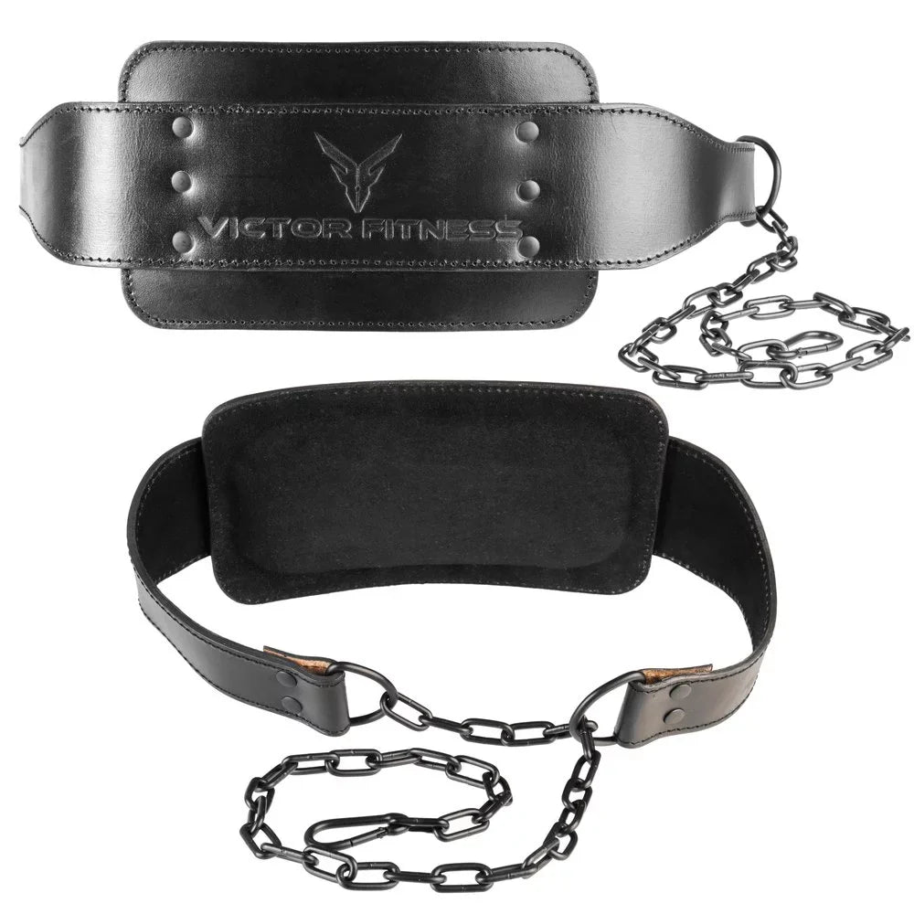 Women Tanned VFLDB Dip Men Victor Chain Leather Fitness 7mm Vegetable Belt and Leather with with for Top-Grain Heavy-Duty 100% Steel Thick made