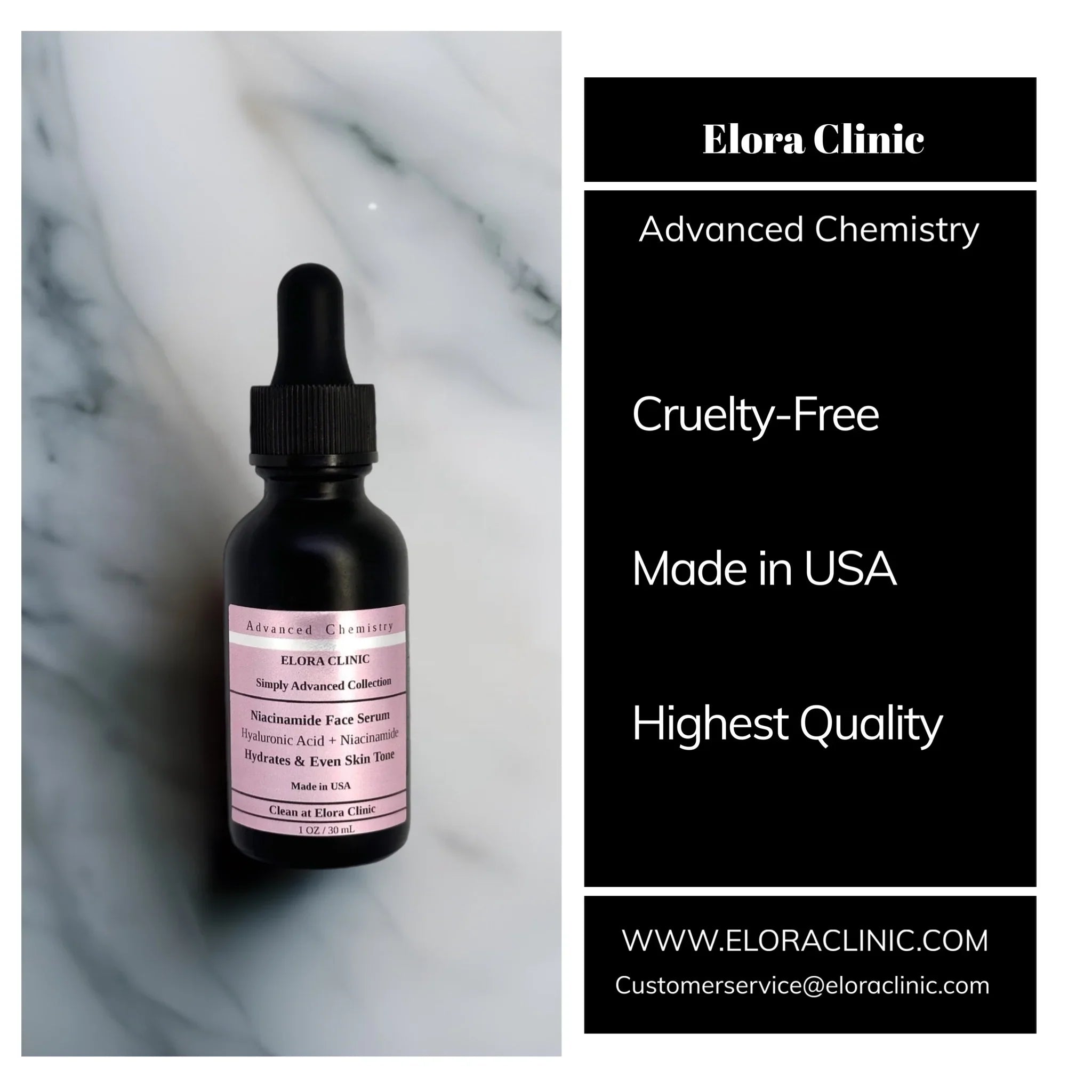 20% - Serum 20 Niacinamide - 20 Hyaluronic Based Niacinamide Free Serum + Elora - Oil - Hydrating acid Niacinamide Water Clinic Hyaluronic Acid +