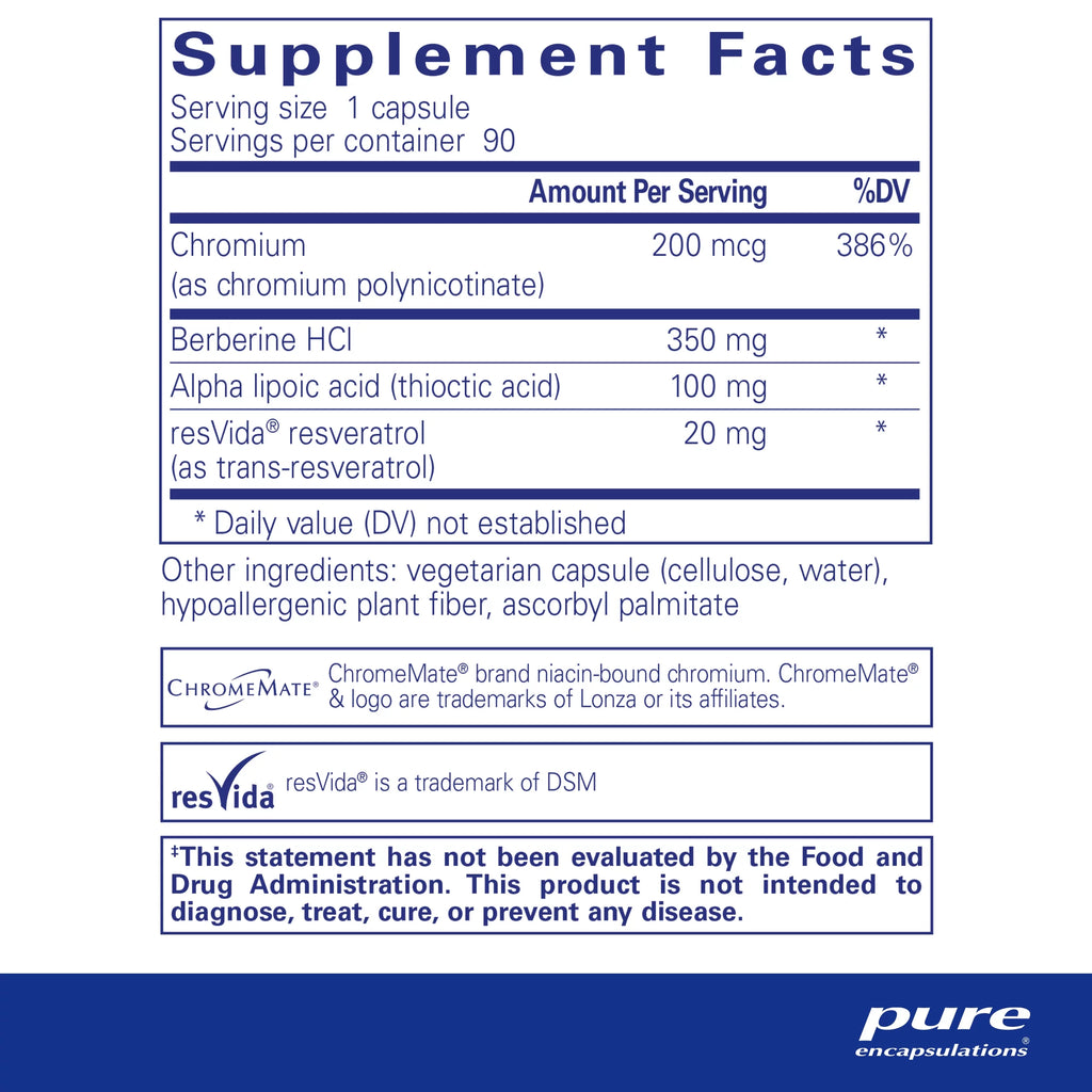 Supplement Pure Homeostasis* Metabolism, Xtra Receptor Metabolic Insulin | | Function, Encapsulations to Support Capsules Glucose and 90