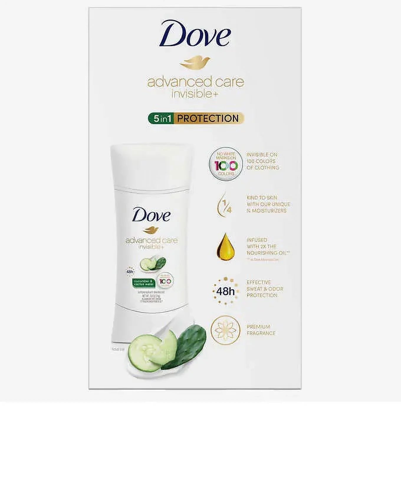 Dove Oz. - of invisible - 2.6 each, in Pack water - Advanced Cucumber & Protection. care 5 4 Oz. 1 10.4 Cactus Total