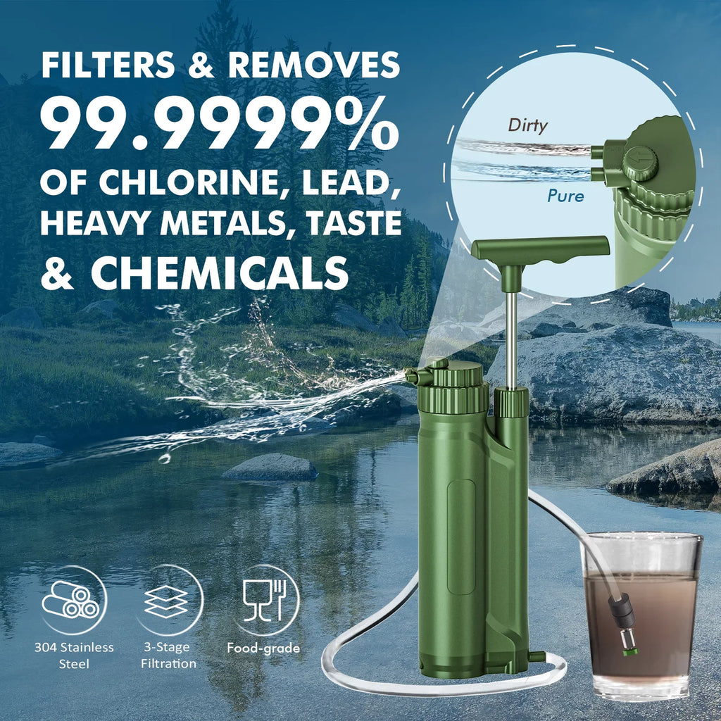 Filter System Gear Hiking Pump Camping Survial Purification for Preparedness GoolRC Portable Travel