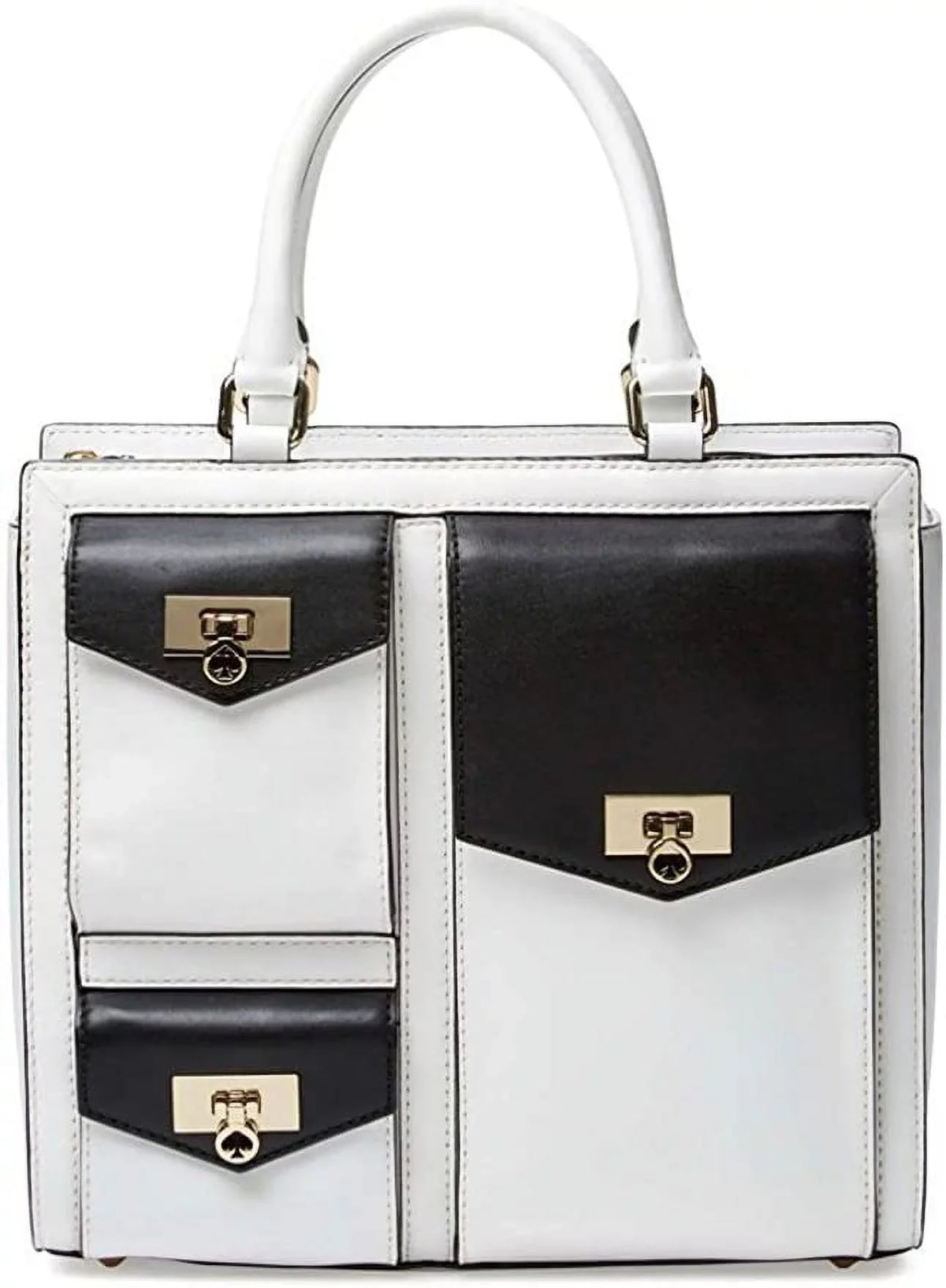 Kate Kingston Fresh Spade Drive White/Black New Tote in York Terrace
