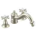 Deck-Mount Included, Antique Vibrant and High-Flow Insets Requires Brushed Trim Handle Bath with KOHLER Not Ceramic Skirts, Handles, Valve Six-Prong Faucet Nickel K-T125-3D-BN