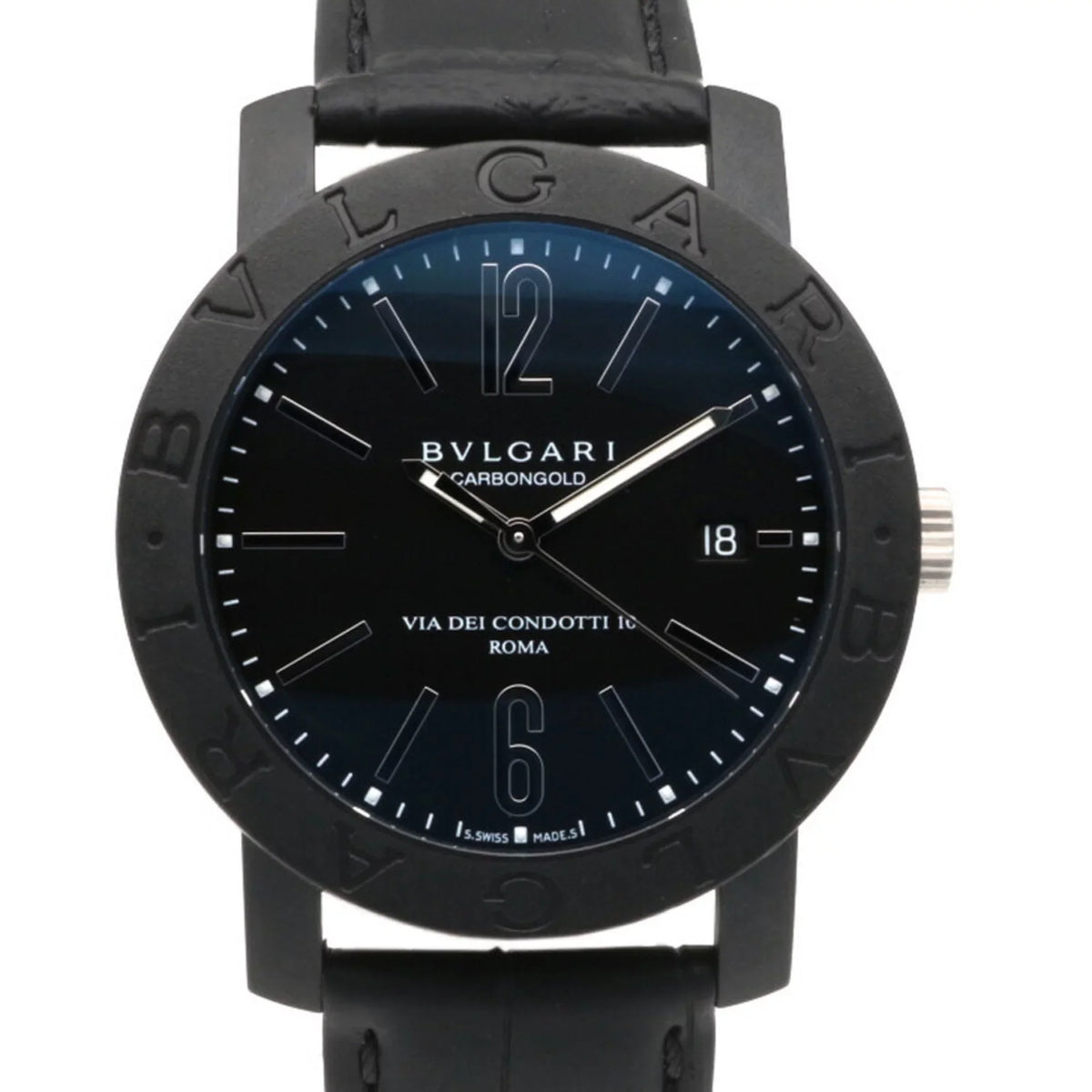 carbon men's (Good) BVLGARI BB40CL Bvlgari watch self-winding Pre-Owned