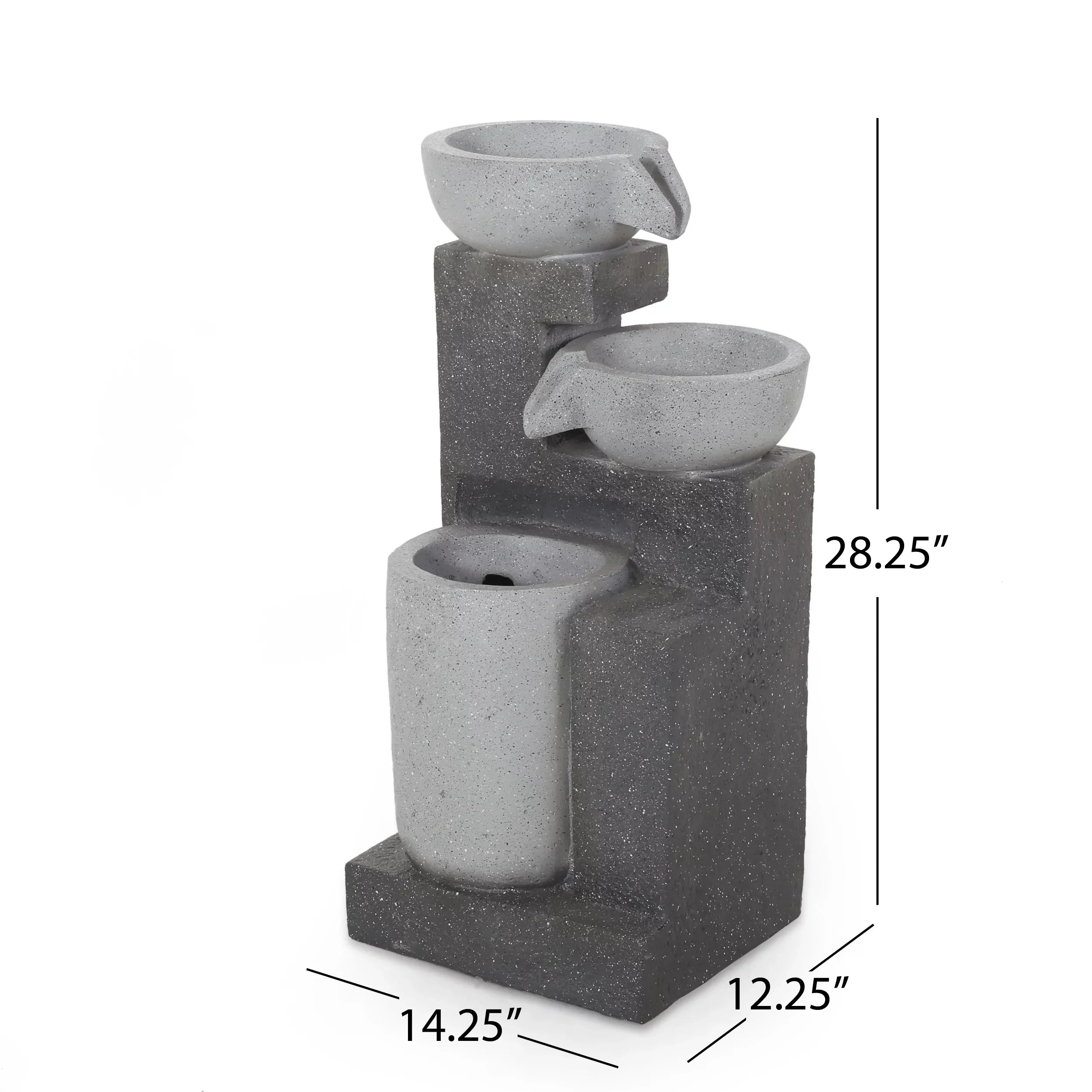 Modern Colquitt Outdoor Tier 3 Multi-Gray Fountain,