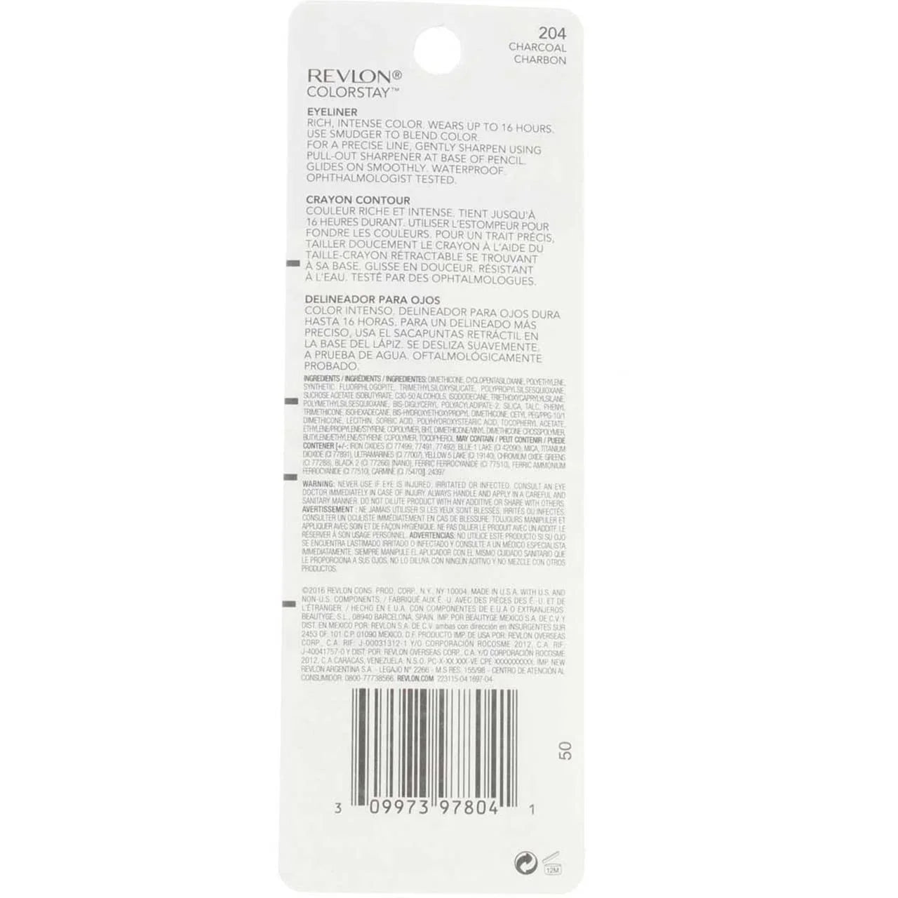 Eyeliner Colorstay 4) [204], Oz (Pack 0.01 Revlon Of Charcoal Pencil,