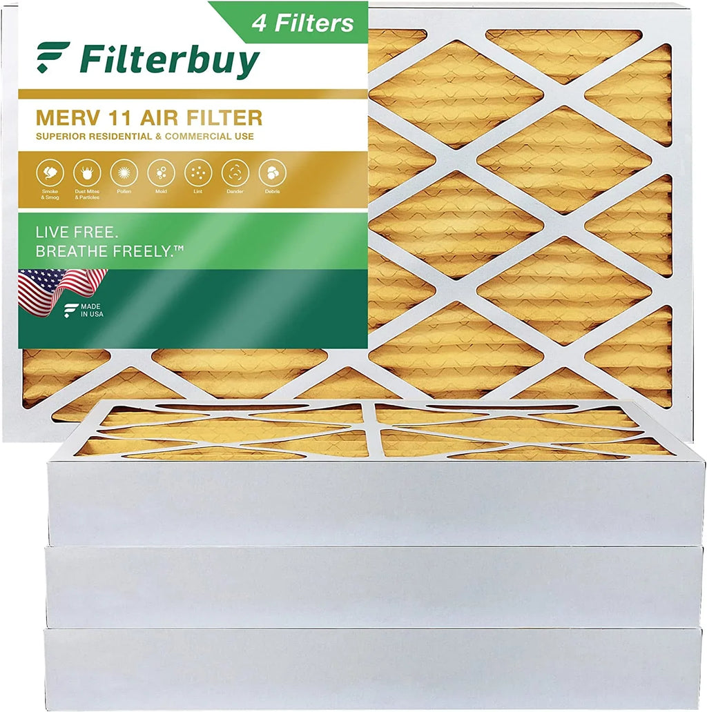 Filters 11 AC HVAC Pleated Air Filterbuy (4-Pack) 8x20x4 MERV Furnace