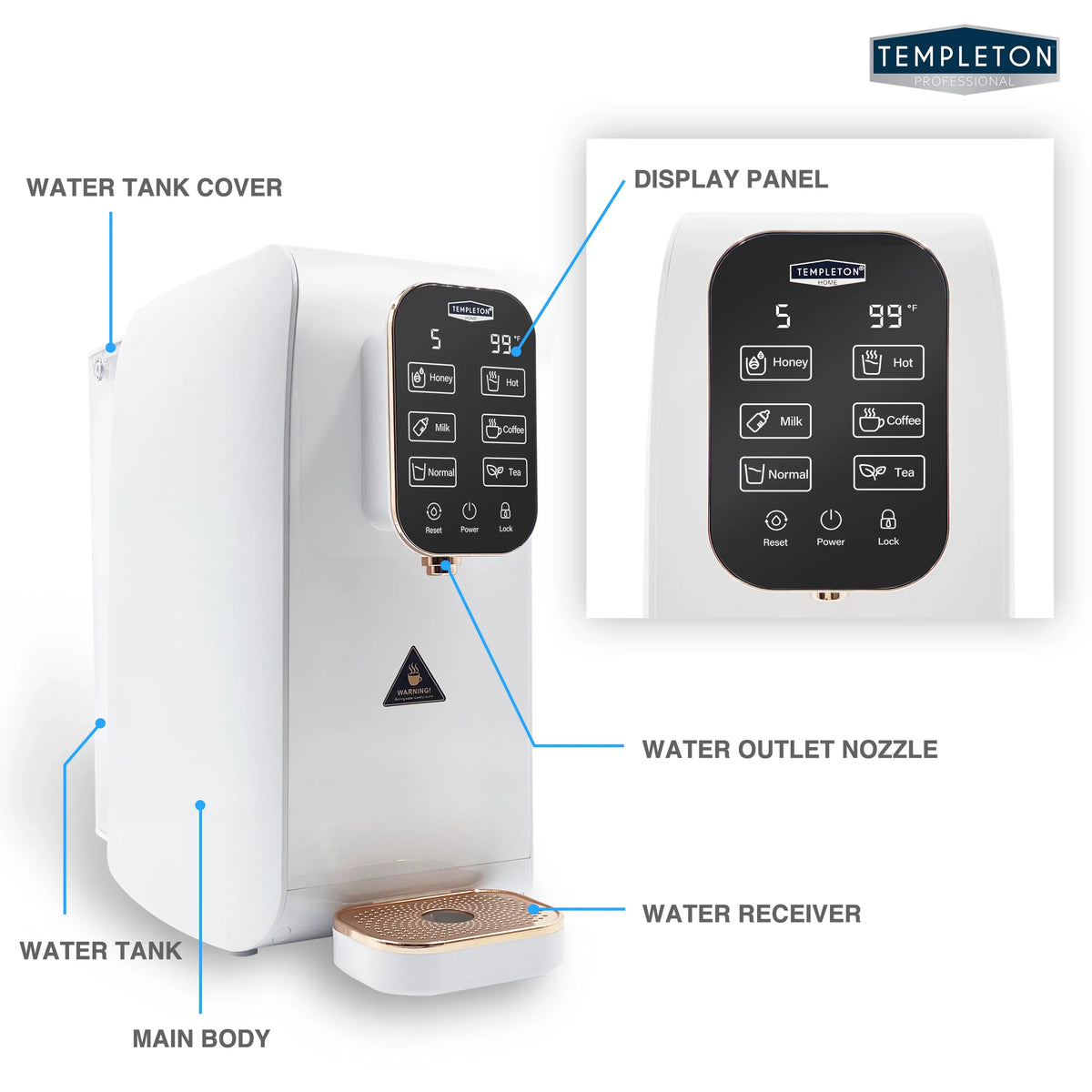 4 Templeton Purifying Cold Reverse Dispenser Stage Countertop Water Osmosis Hot