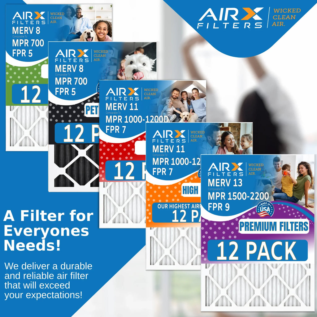 FILTERS in 8 Filters 700 CLEAN of AIR. 5 & WICKED to by FPR Rating, MPR AIRX 12 Furnace Filter MERV Comparable Made - Air 20x20x1 Pack USA