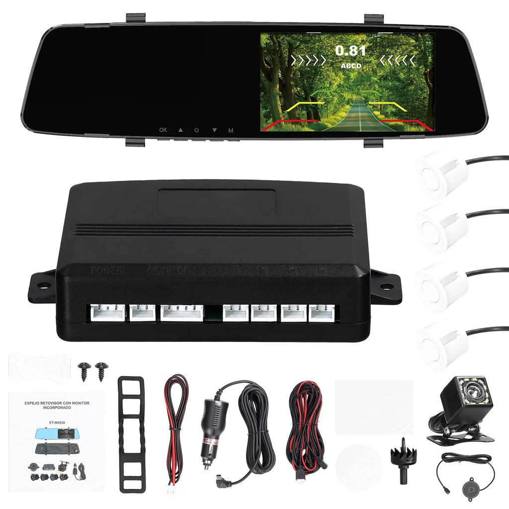 Dazzduo Screen Dual Support Radars Cam Inch Rear Rear Screen Camera Dash 4.3 Rear Dash DVR Reco 4.3 Rear 4 Dual Dash Reverse Reverse Dash Inch Radars Inch Radars 1080P Camera,Camera Camera