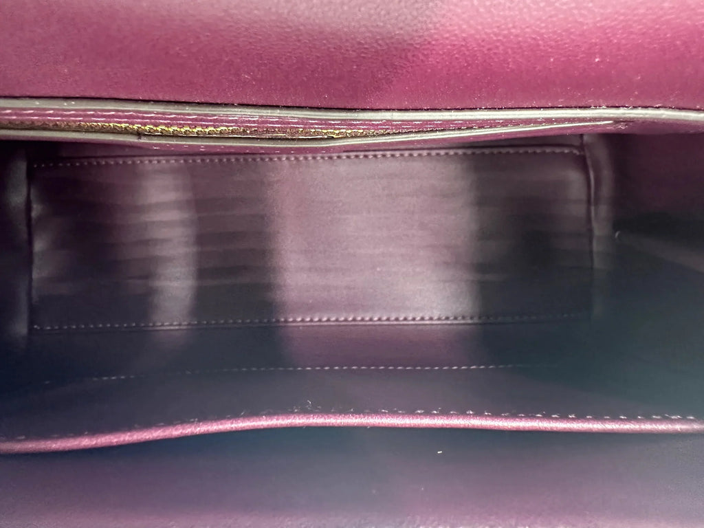 Spade Lizard-embossed Bag Small Top-handle Katy Burgundy - Kate Striped