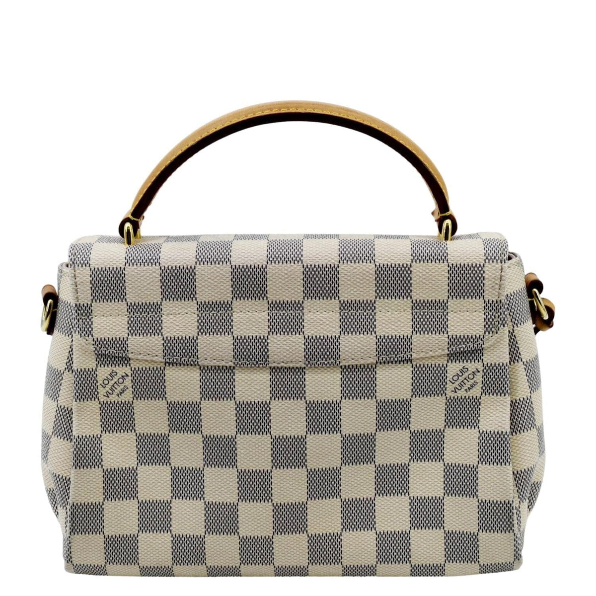 VUITTON Damier Pre-owned LOUIS Crossbody Croisette Bag Satchel White Azur