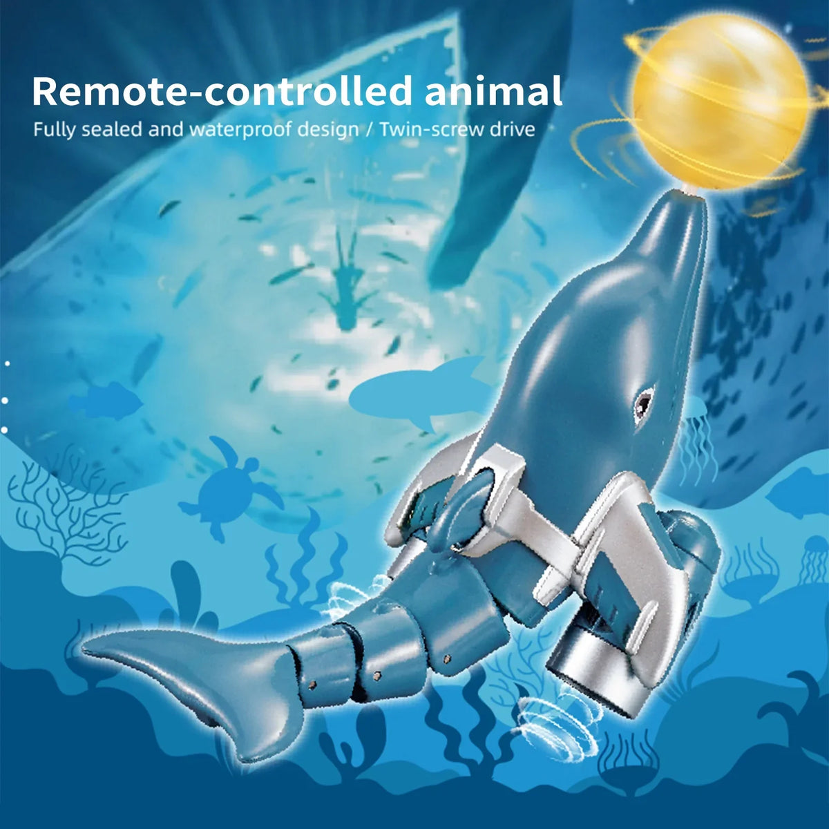 Kids Dolphin Waterproof River Toy Pool Animal Boat Head Click Animal Toy /one Waterproof Boat Kids Ball Head Remote Remote Remote Head boat,Demo Water Boat Pool Water Water