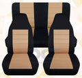 Two Seat T233-Designcovers Tone - LJ Front&Rear Covers:Black and Compatible Tan Set Jeep Full with Wrangler 2003-2006