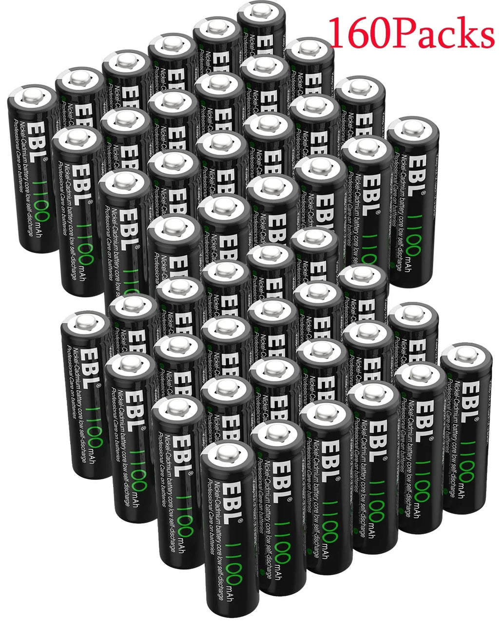 Lights Batteries 160-PCS AA 1.2V Solar EBL Ni-Cd Rechargeable NiCd 1100mAh