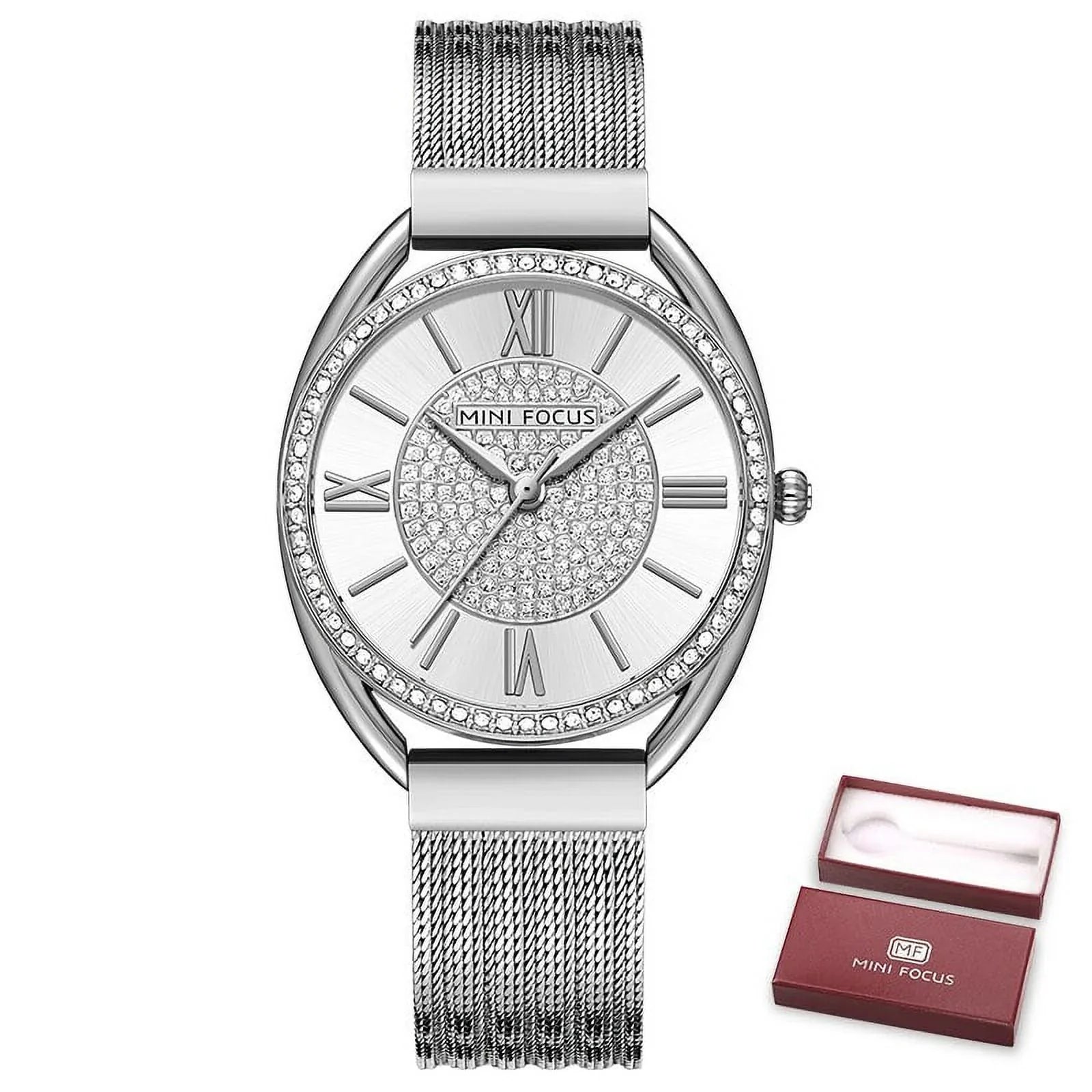 For Women Stainless Wriswatch 042506 Strap Watch brand opulent Black Watches Ladies Casual Fashion Quartz Mujer Steel Reloj