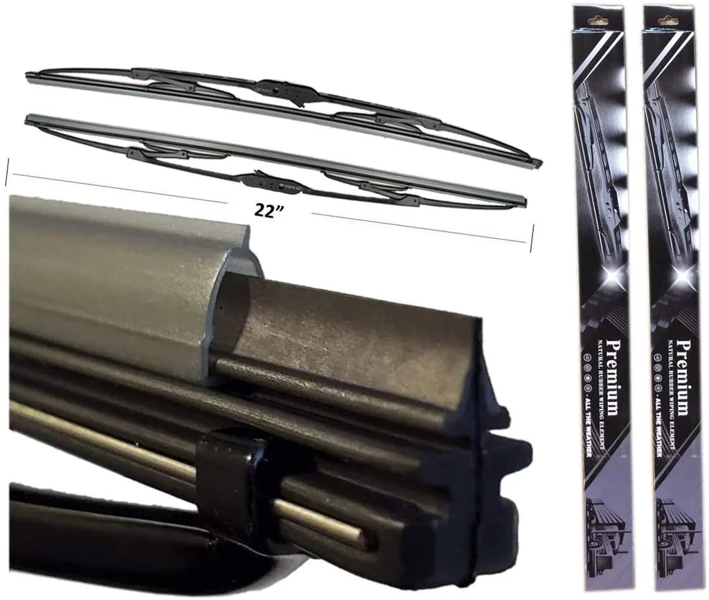 2x Set Fender Peterbilt Quarter 2x22 Kozak and 386 mounting Included Wipers Masks Windshield 24" Face For Semi Plus All x Stainless - Steel 579 Trucks 24" Hardware