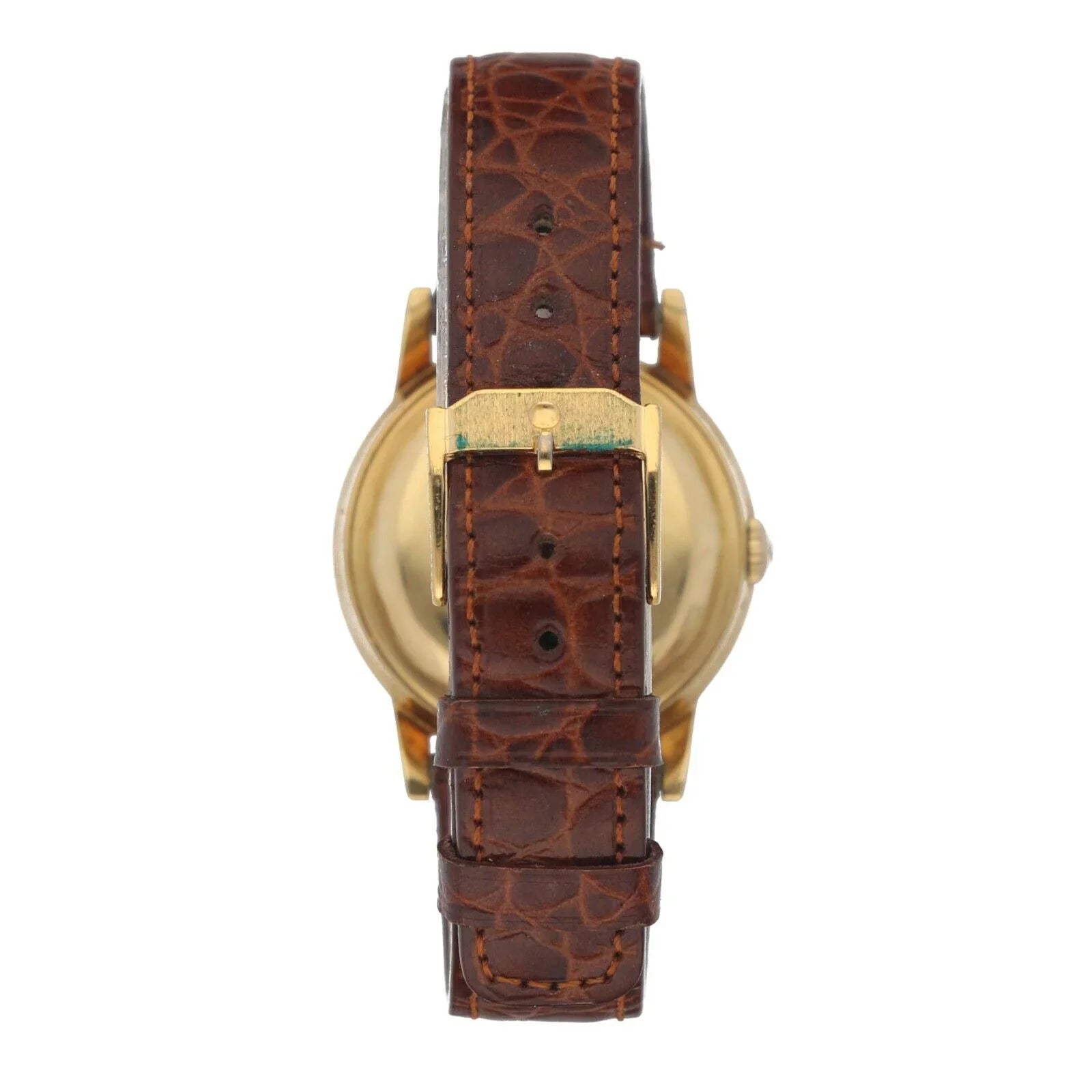 Automatic Gold Yellow 34mm Watch Leather 1231 Chronometre Movado Wrist 18k
