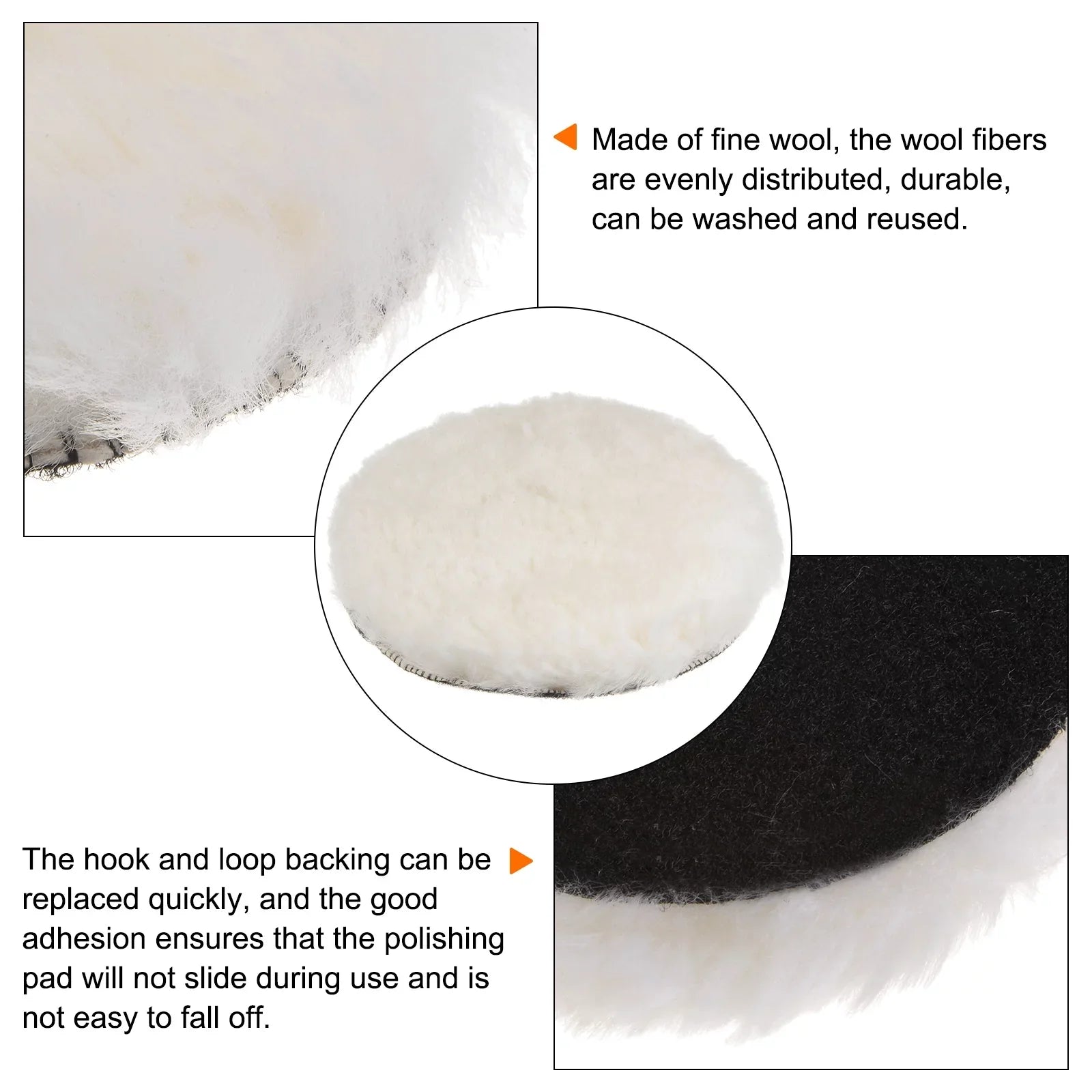 Polishing and Polishing Pads Wheel 3Pack Hook with 7 inch Loop Pads Soft Pad Buffing Buffing Wool Wool