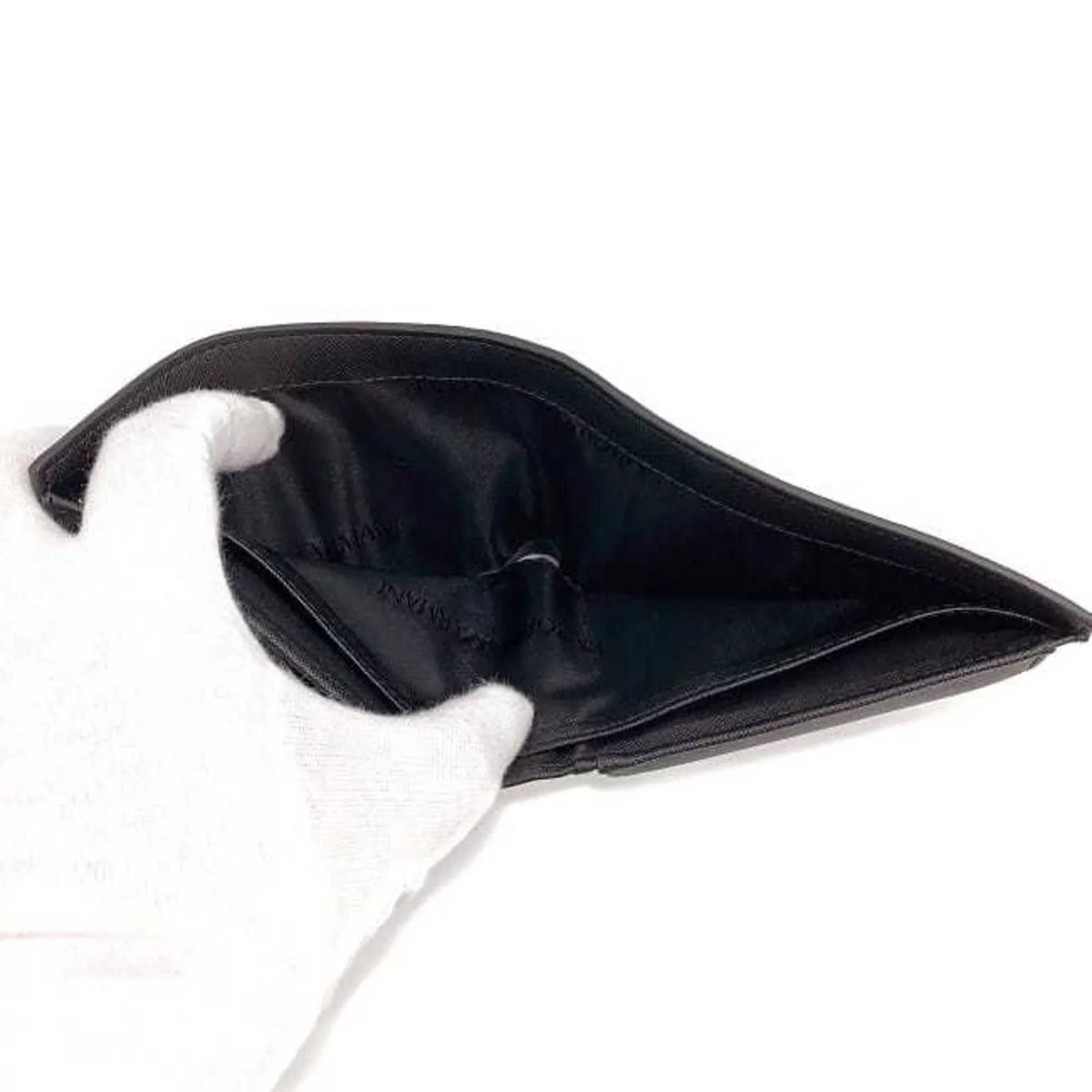 black Y4R165 Pre-Owned (Like folio New) Emporio white EMPORIO ARMANI Armani wallet men's leather