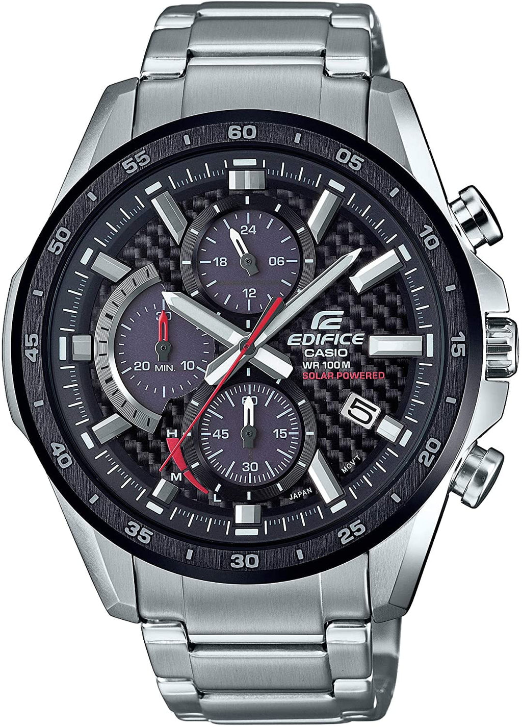 EQS-900DB-1AVCR Steel Edifice Men's Casio Watch Stainless Chronograph Solar-Powered
