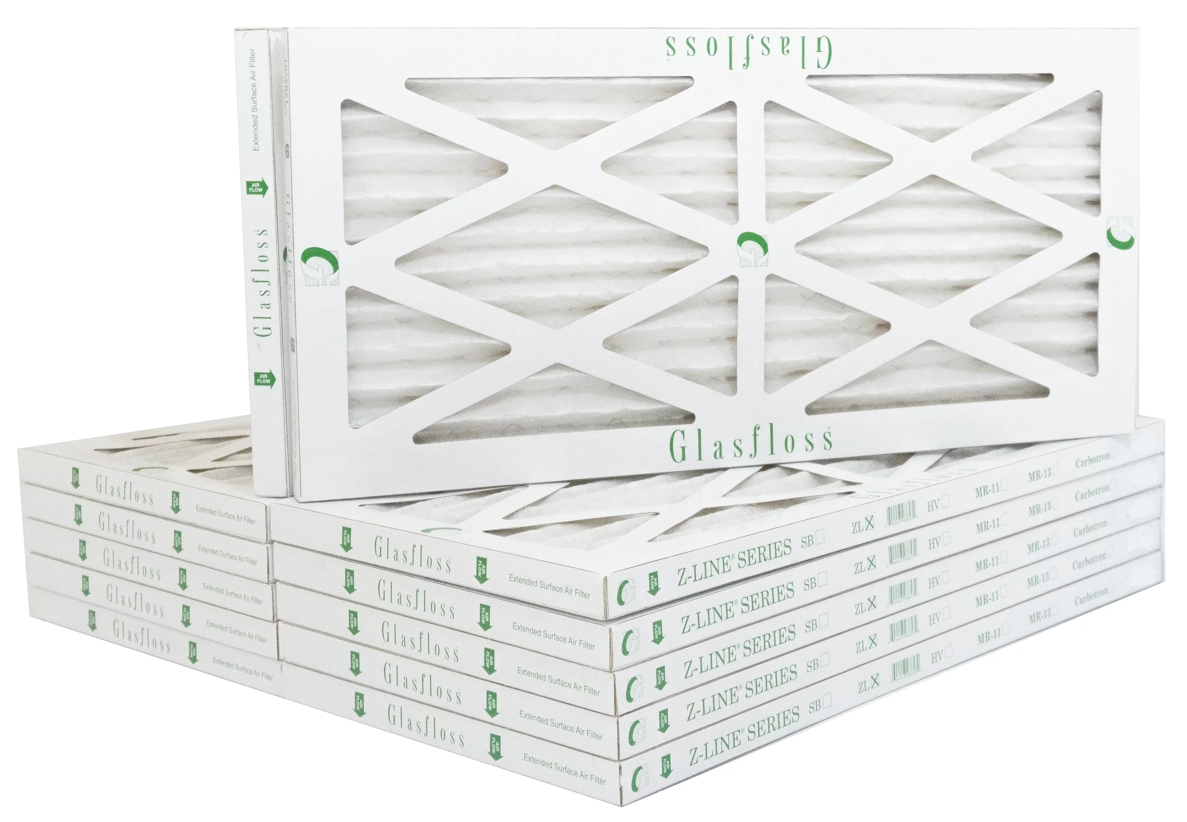 Made in 14x18x1 Glasfloss MERV - Furnace Filter Air x 10 Size: - - (Actual 17.5x7/8 -Qty:12 USA inch) 13.5