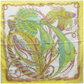 SALVATORE Ferragamo ladies x scarf white (Good) tropical Salvatore silk fish FERRAGAMO Pre-Owned yellow