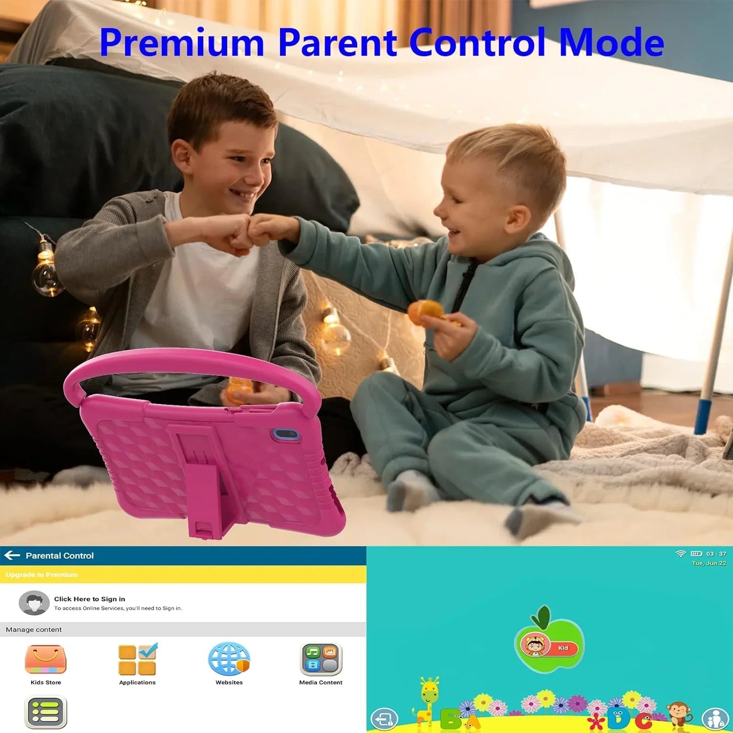 Tablet inch Kids Toddler Kids 7 with Kids Software Camera Netflix Kid-Proof YouTube Dual 32G Parental WiFi Educational Tablets Tablet 11 Games Tablet Control, Kids for Android Pre-Installed