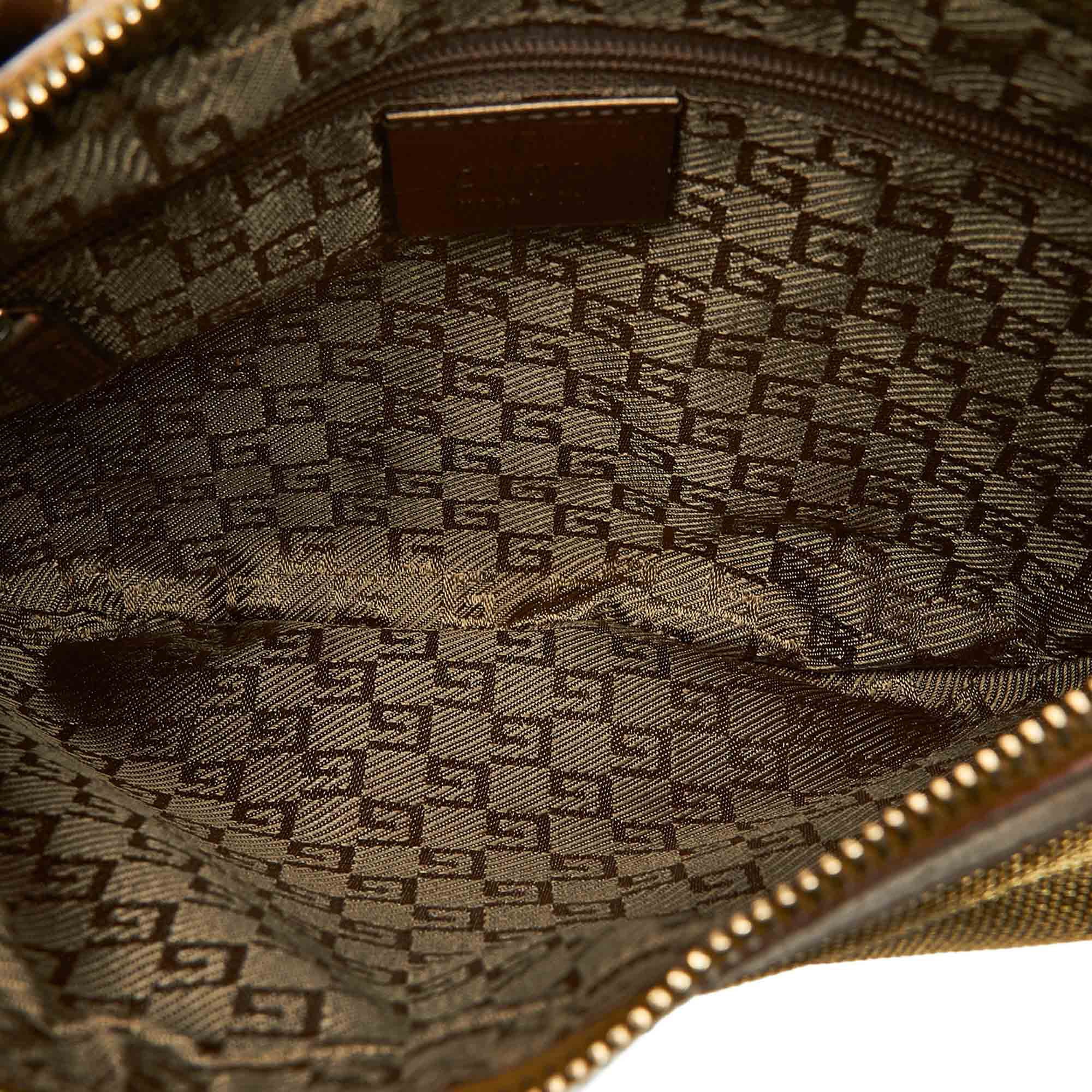 Gucci Women Web Pre-Owned Brown Fabric Bag Canvas (Good) Shoulder