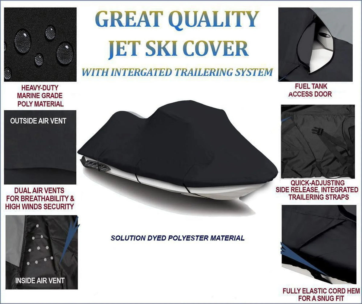 JET for Sea SKI Cover BLACK 600D Sea-Doo 1995 Doo Touring GTS Compatible Bombardier PWC