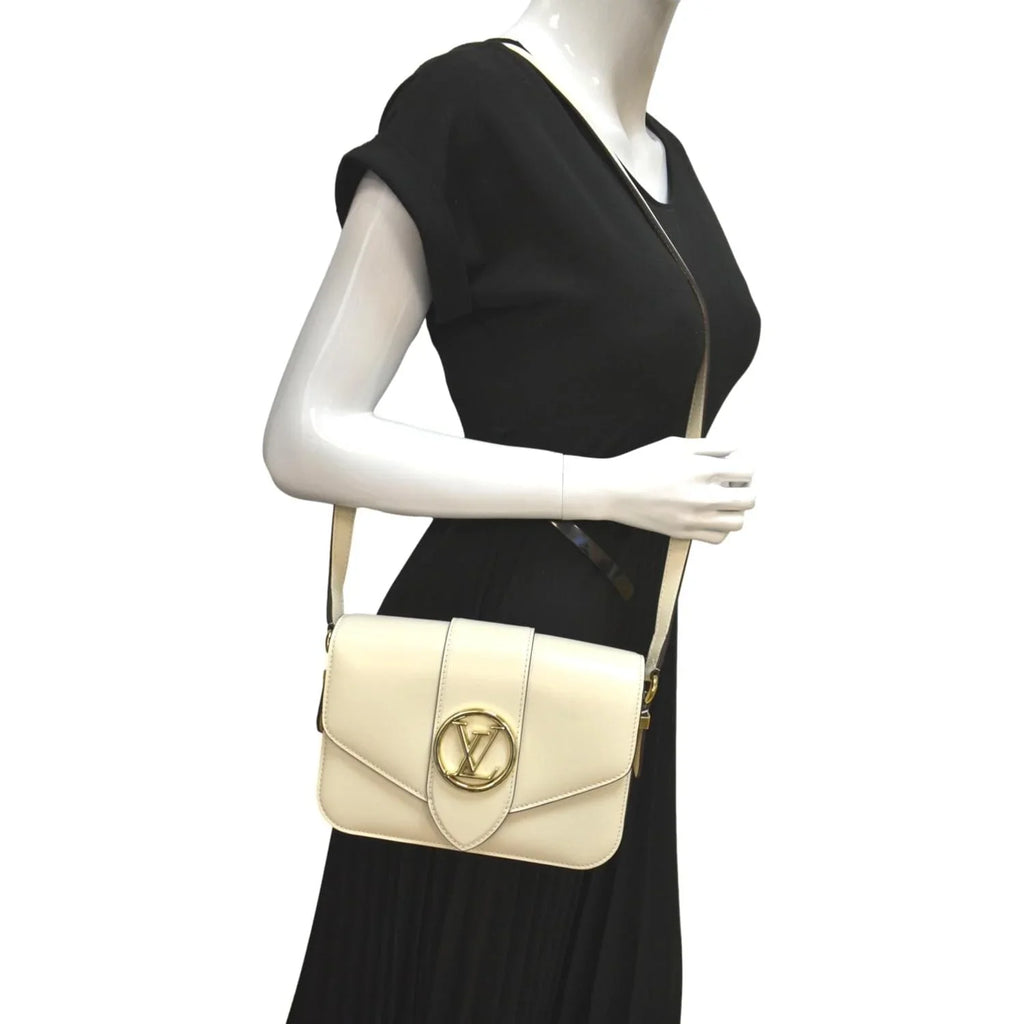Pre-owned Bag VUITTON 9 Shoulder LOUIS Creme Leather Pont Calfskin