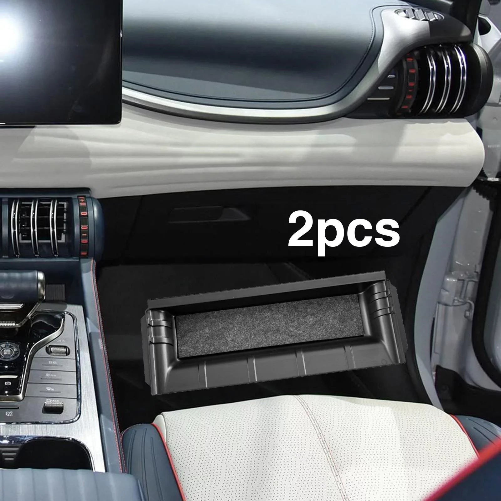 Storage under Seat Accessories Hidden Box Tray Car Interior Decoration 2Pieces Hidden