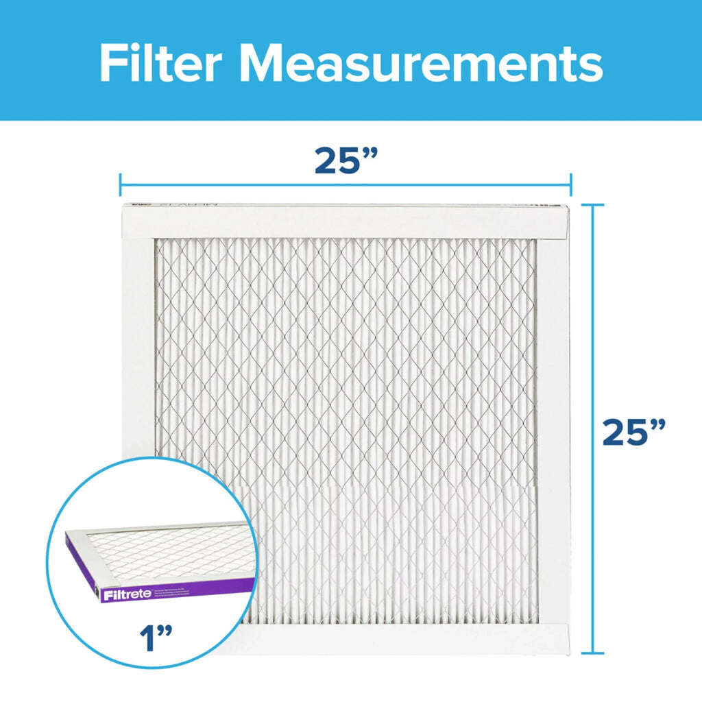 25x25x1 MPR Air 1 Virus, Filter, 1500 Filter Bacteria MERV and 12, Allergen, Filtrete