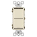 Quantity 6 - Radiant Pass 15A, Light Switch, RCD11LACC6 Seymour Legrand & 2 Single-Pole Almond