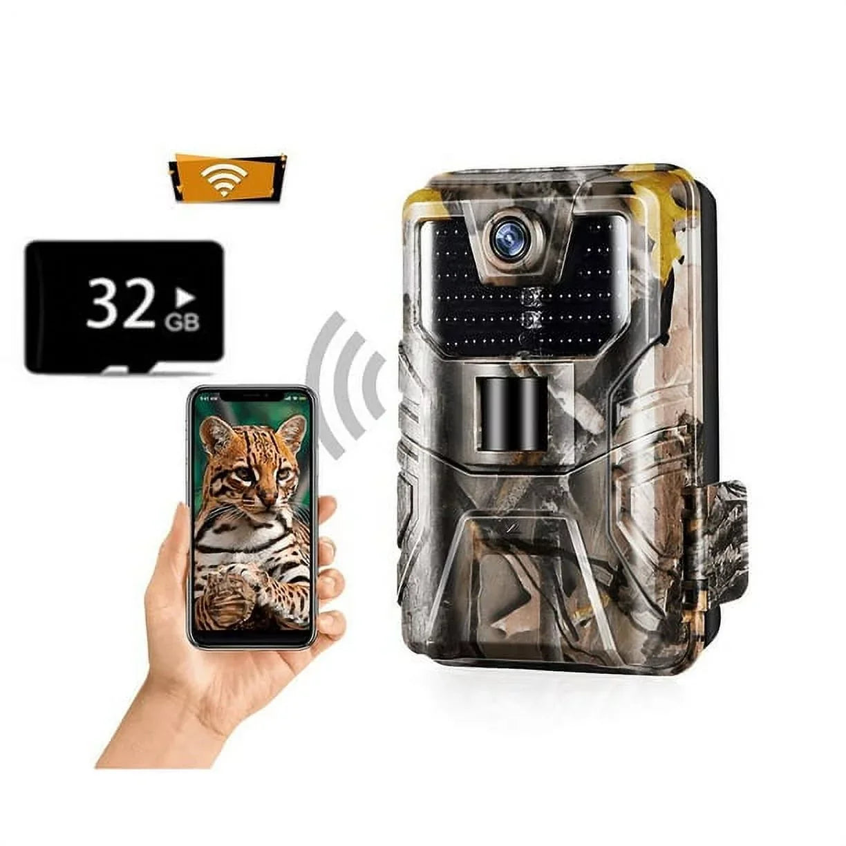 Camera APP Monitoring Traps Camera Vision Camera HD Outdoor Trail Game Photo Control WiFi Wildlife Night Scouting SuntekCam Wildlife Waterproof for 36MP/4K