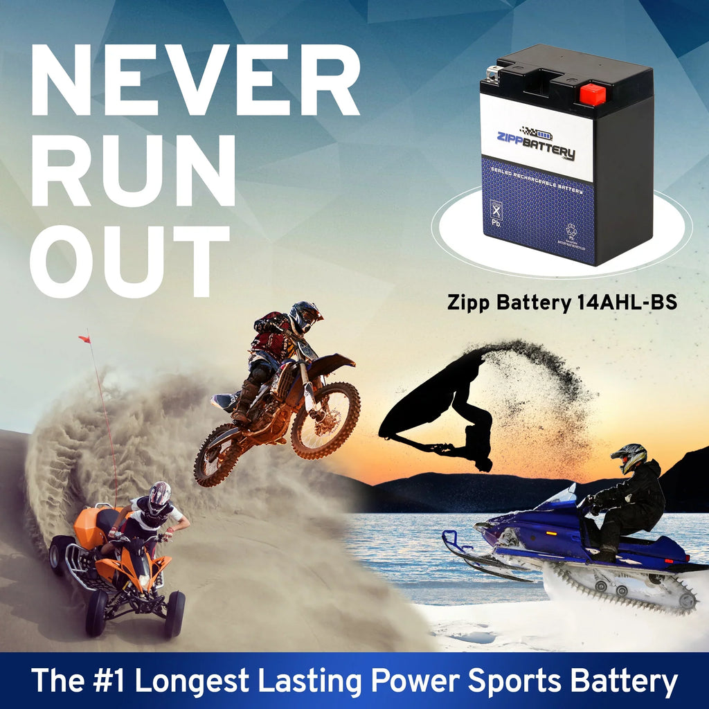 YTX14AHL-BS 12 Ah, for Zipp 210 CCA) Jag (14AHL-BS Arctic 1992 Volt,12 Battery Dlx Snowmobile Cat Battery Jag