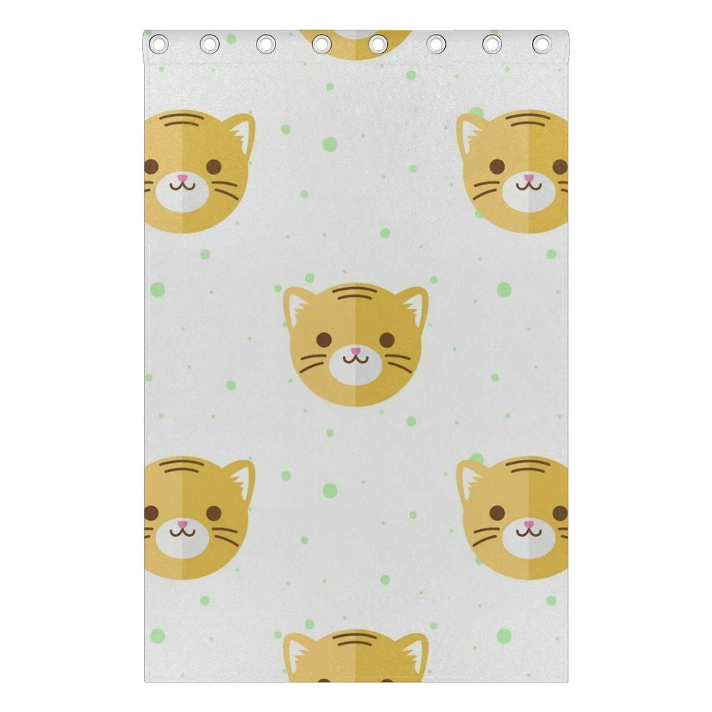 Room,2 Blackout Blind Cartoon Darkening Flat Heads Tiger Window (52Wx84L Curtain Inches) Thermal Bedroom for Curtain POPCreation Panel Curtains Pattern Living