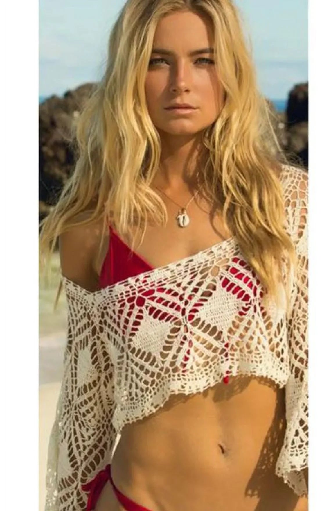 Top LSpace Crop Cover Women's Threads Natural M/L up, Swim