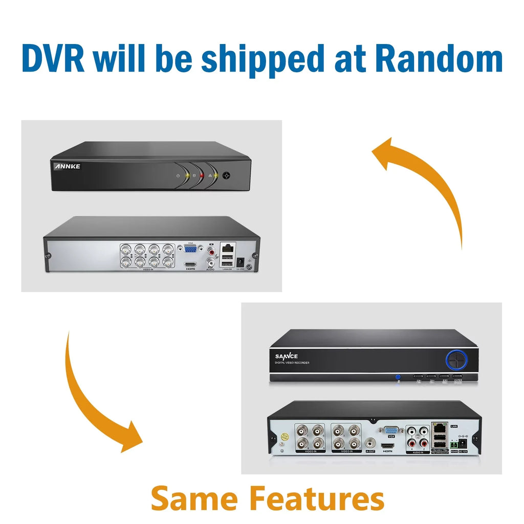 Full 1080N P2P and -No (8) DVR Weatherproof IP66 QR Vision Night CCTV Camera Scan Access Cameras, HDD Code 720P Technology/E-Cloud Service, SANNCE System Surveillance Remote Security , 8CH