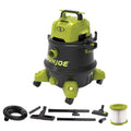Peak Wheeled 8-Gallon Black/Green w/Cleaning Joe Shop Vacuum, Attachments, (Refurbished) Restored Wet/Dry 1200-Watt HP Filtration, 6.5 HEPA Sun SWD8000