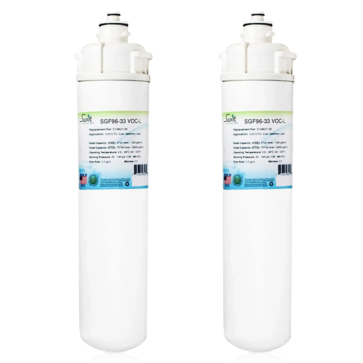 Filters Made SGF-96-33 Water Swift USA Filter Commercial (Pack VOC-L Green Compatible of in for 2) EV9627-05,