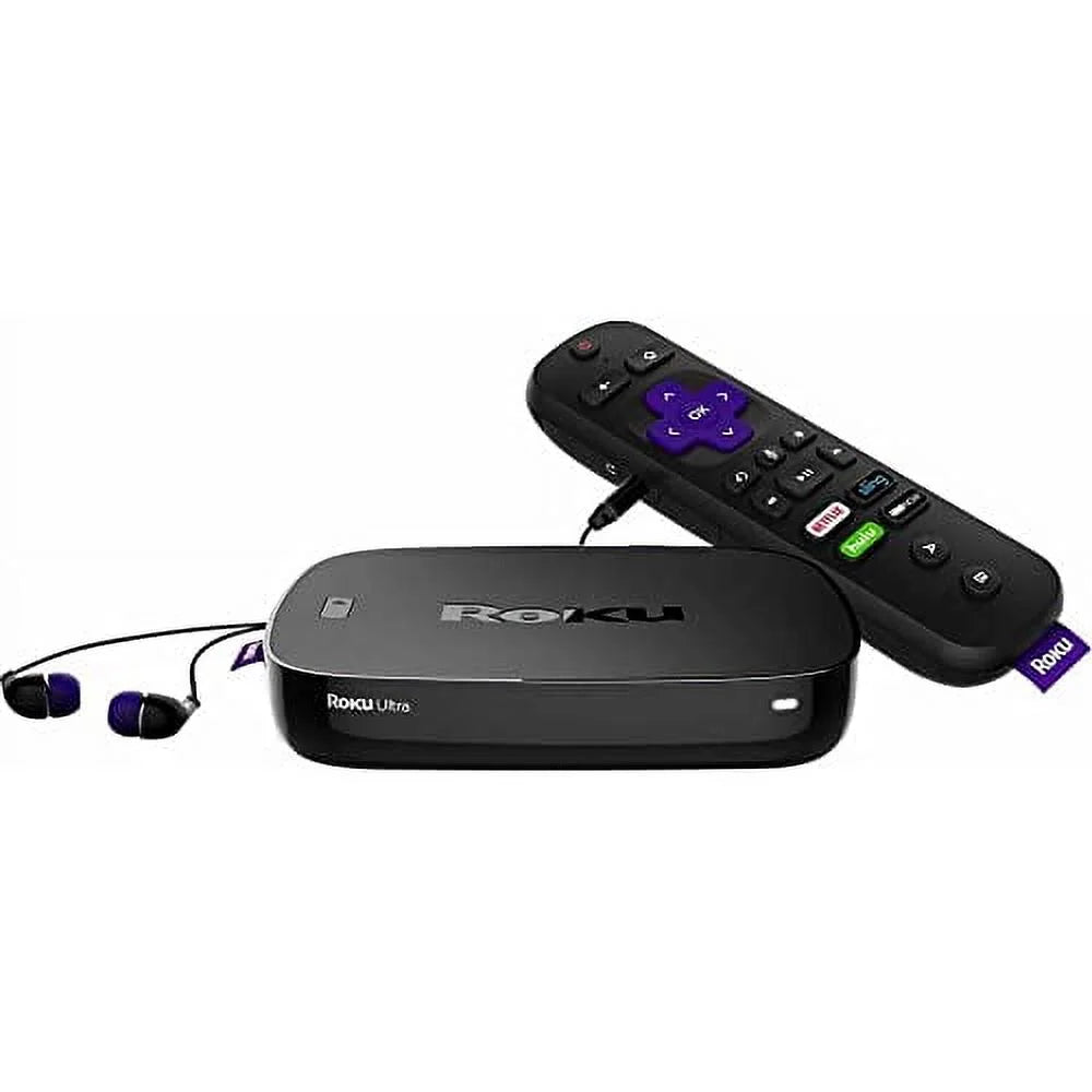 USB with (2017) Micro Power and TV and Streaming Ultra Remote 4K/HDR/HD Player Enhanced (Voice, Jack, Ethernet, Volume), | Finder, Roku Headphone SD Remote