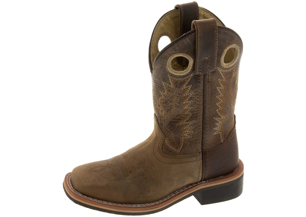 Boys' Toe Jesse D(M) Square US Mountain 12 Western Smoky Boot Brown