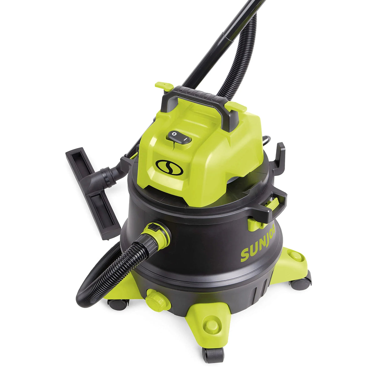 Peak Wheeled 8-Gallon Black/Green w/Cleaning Joe Shop Vacuum, Attachments, (Refurbished) Restored Wet/Dry 1200-Watt HP Filtration, 6.5 HEPA Sun SWD8000