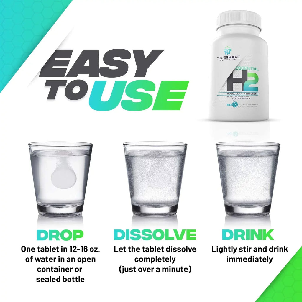 Essential Servings) Supplement (60 H2 TrueShape Fizzy for Molecular Tablets Nutritional Nutrition Hydrogen Water