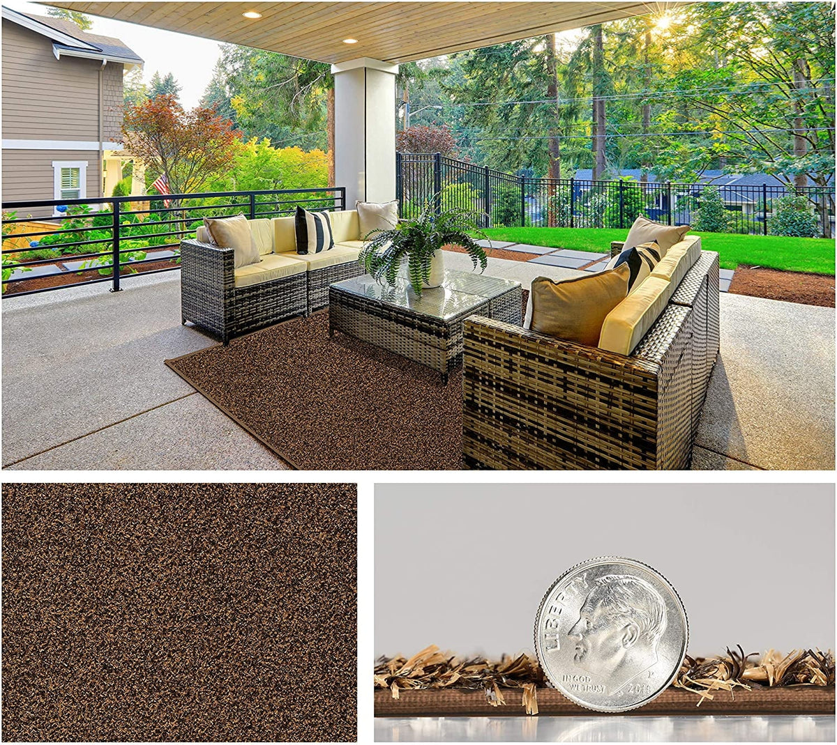 Brown Grass The Turftime Area Turf Runners and Look Without Indoor/Outdoor of The Maintenance. Doormats. Artificial 12'x12' Rugs,