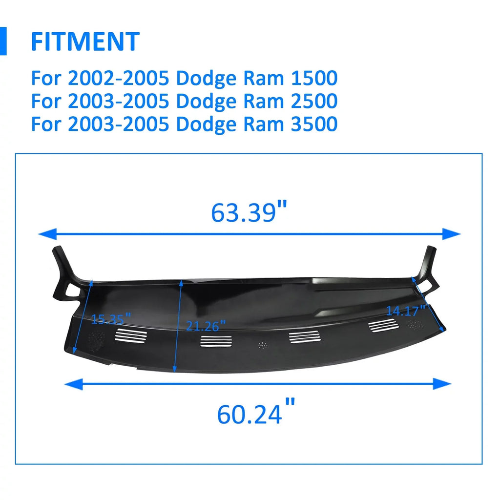 for Protector Ram Pad Kojem Dash 2003 Overlay Dodge 2004 Board Dashboard Cover 2500 Cover Skin 2005 Molded 1500 Cap 3500 Black 2002