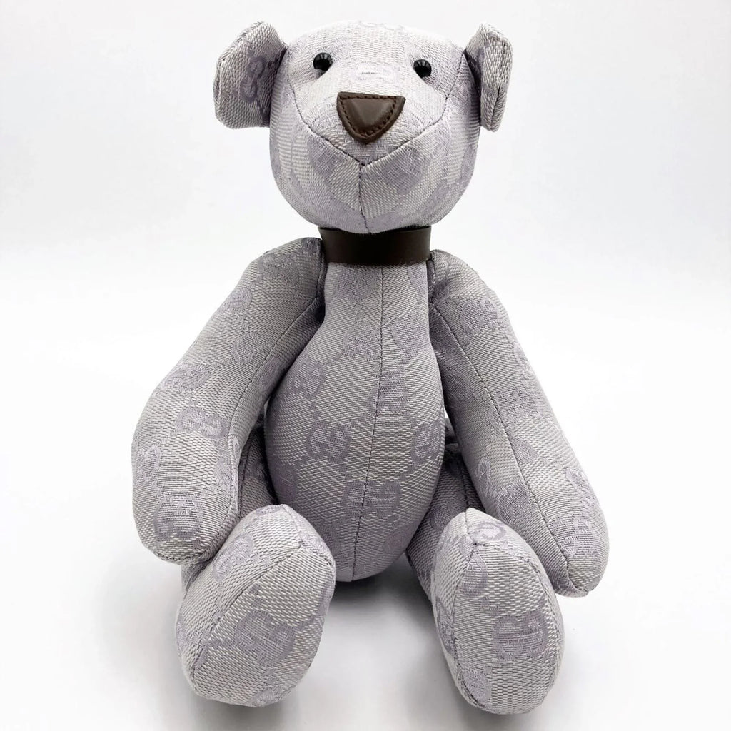 Bear (Good) Kids Canvas Brown Purple Gucci Toy Ladies Plush Pre-Owned GG Interior GUCCI x