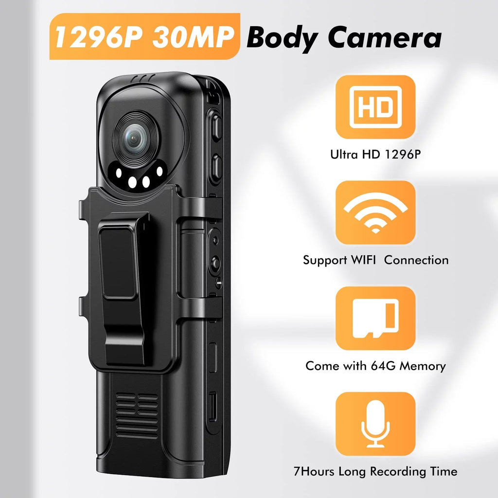 Video Worn Losfom and Recording 1296P with (Only Audio Body WiFi Camera) Camera Camera, Z02 Body