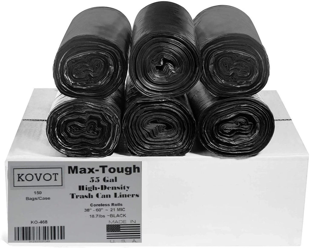 Rolls Seal RL-386021K of 55 Coreless Density Bag, Black Star High 150) Max-Tough Gal. Trash (Pack